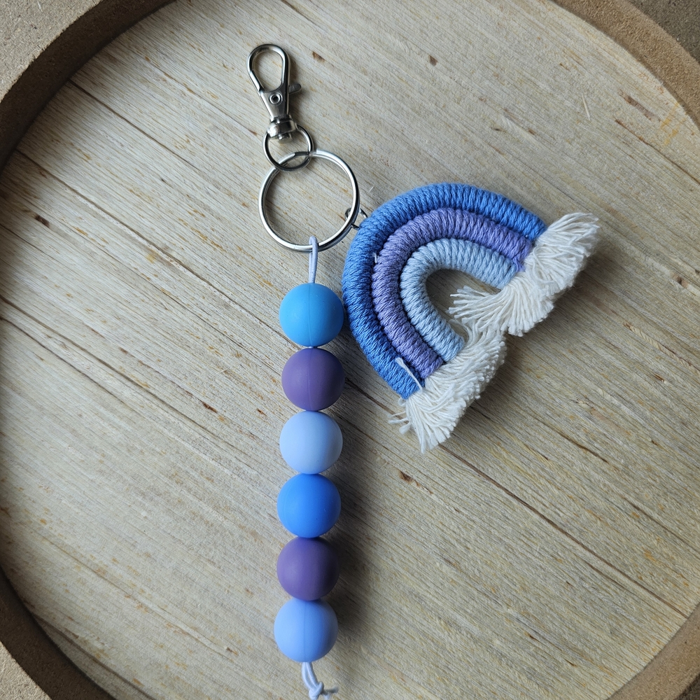 Blue and Purple Rainbow Keychain for Kids